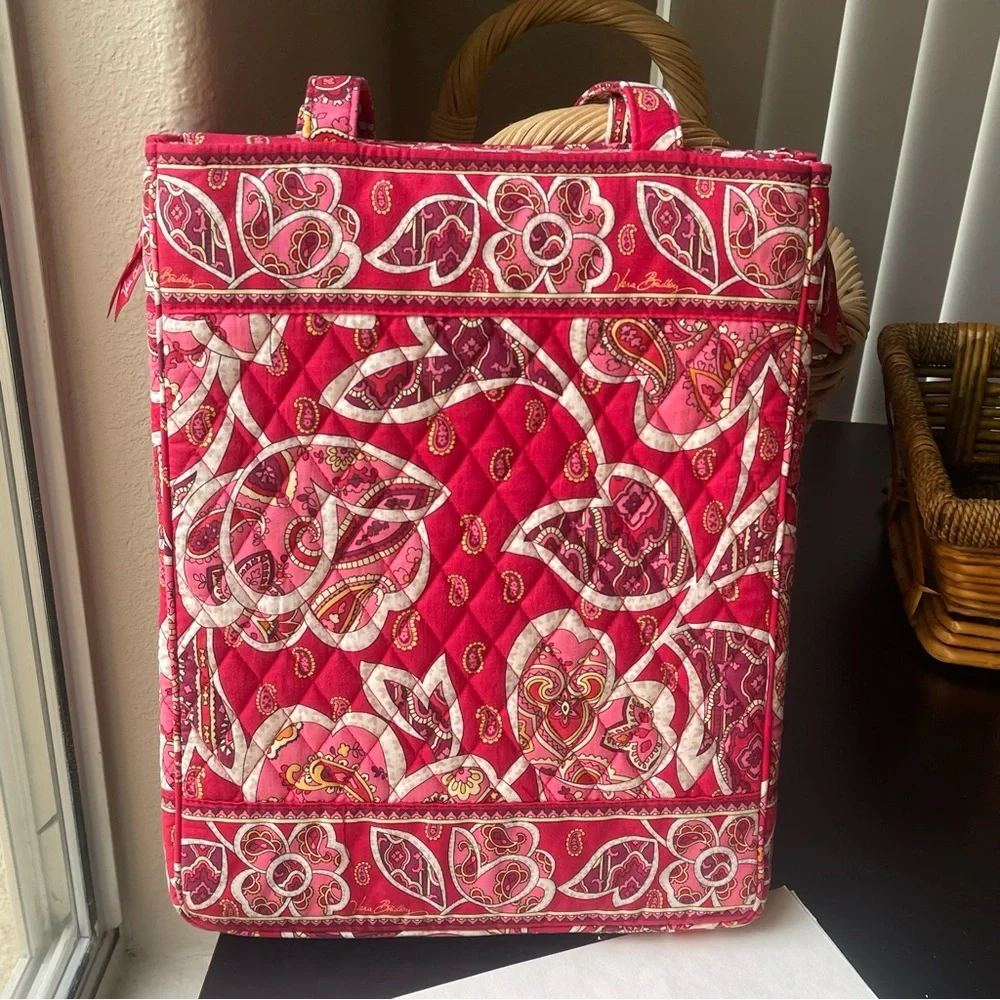 Vera Bradley Quilted Red Floral Personal Laptop Bag